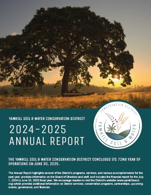 Cover of the 2024-2025 Annual Report, featuring the Miller Woods oak tree